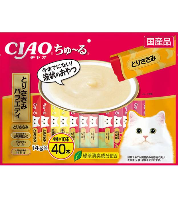 CIAO Chu-ru Chicken Jumbo Mix Cat Treat 14g (40pc/pac..