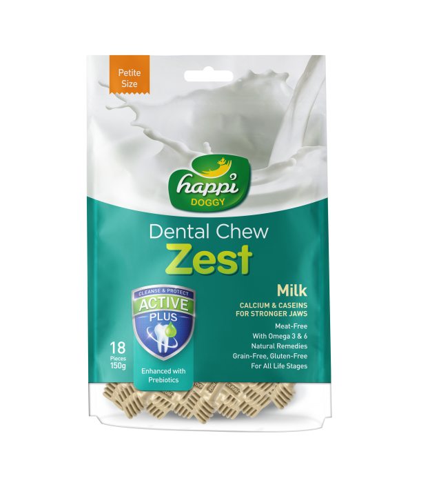 (3 FOR $20) Happi Doggy Zest Milk Dental Dog Chew