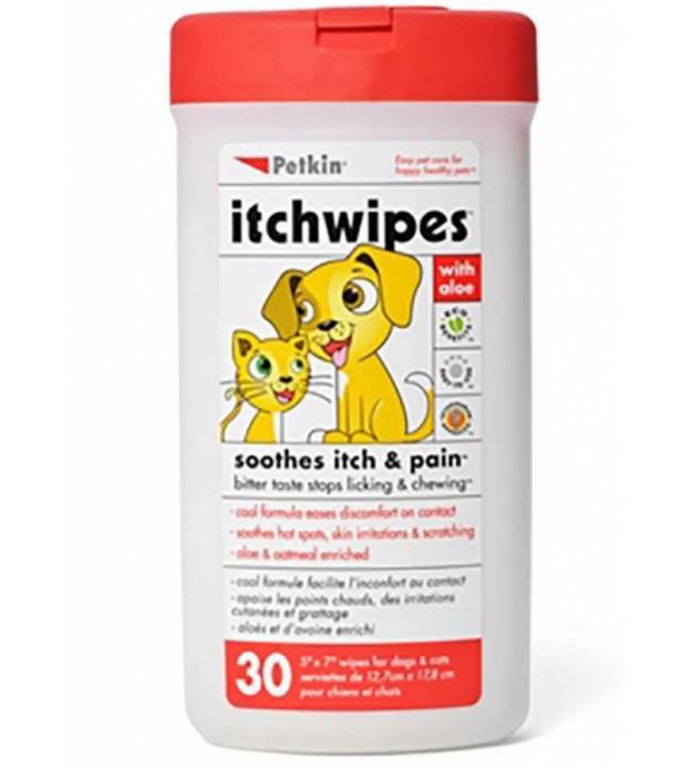 Petkin Itch Wipes for Pets (30ct)