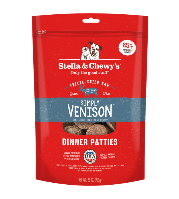 Stella & Chewy’s Simply Venison Dinner Patties Freeze..