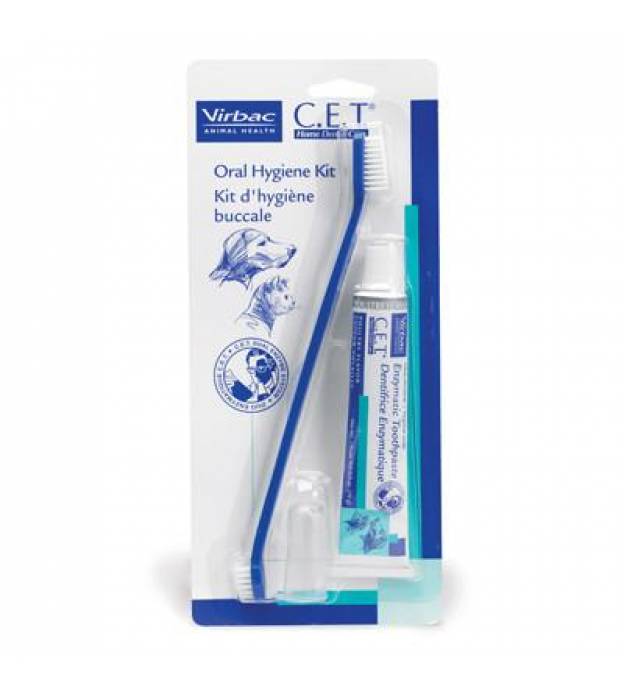 Virbac C.E.T. Oral Hygiene Kit with Toothpaste, Tooth..
