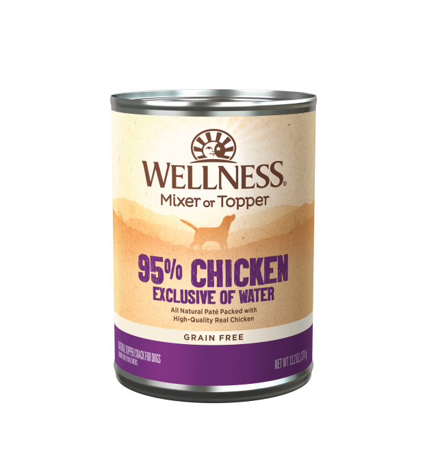 Wellness 95% Grain Free Chicken Mixer & Topper Canned..
