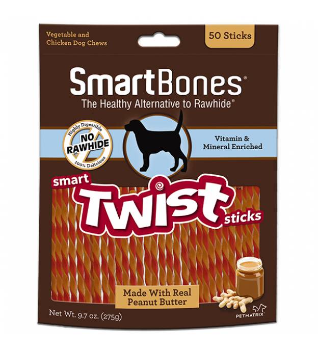 SmartBones Peanut Butter Smart Twist Sticks (50 stick..