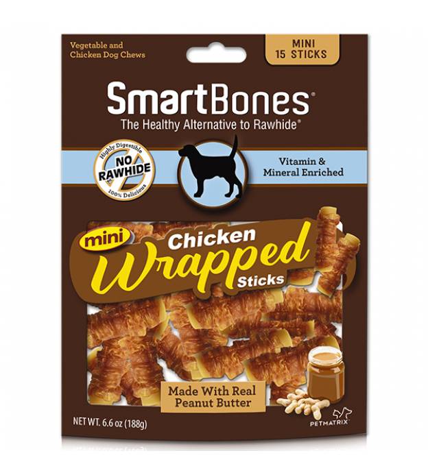 SmartBones Chicken Wrapped Peanut Butter Sticks Mini/..