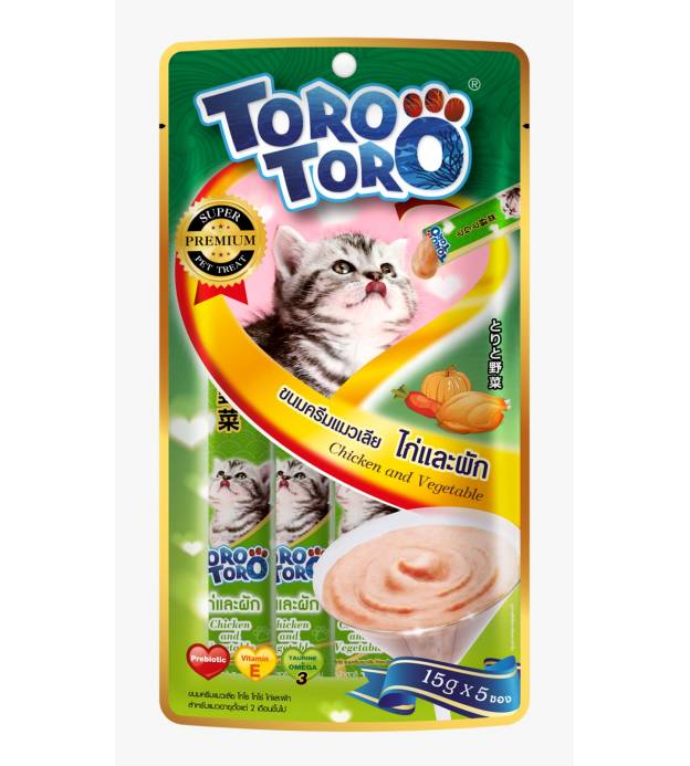 Toro Lickable Cat Treat Chicken With Vegetable (5pcs)